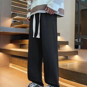 Men's Stylish Loose Solid Pants With Pockets